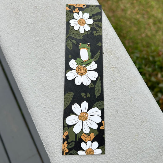 Frog and Flower Scene - 3d Printed Bookmark