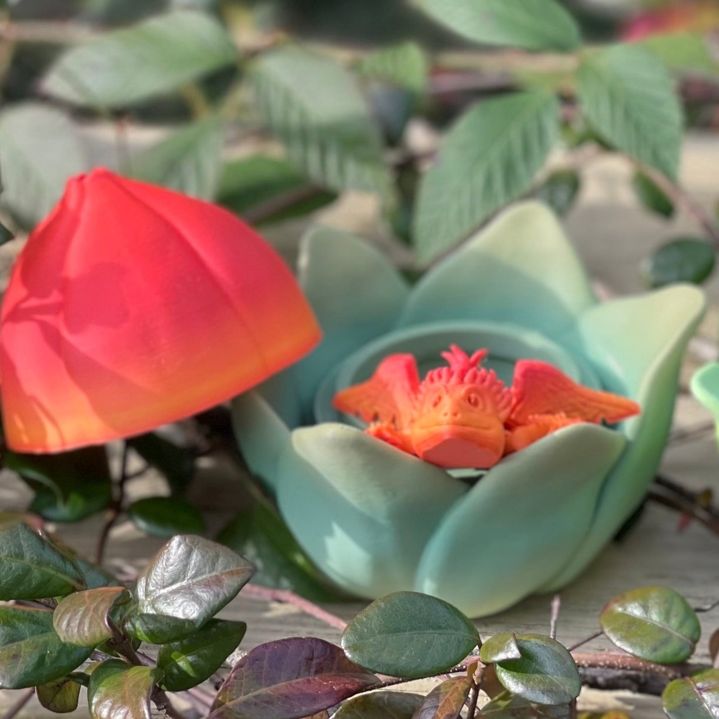 Amazing Dragon Flower Bulb with Dragon - 3d Printed Toy