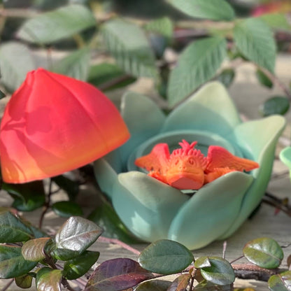 Amazing Dragon Flower Bulb with Dragon - 3d Printed Toy