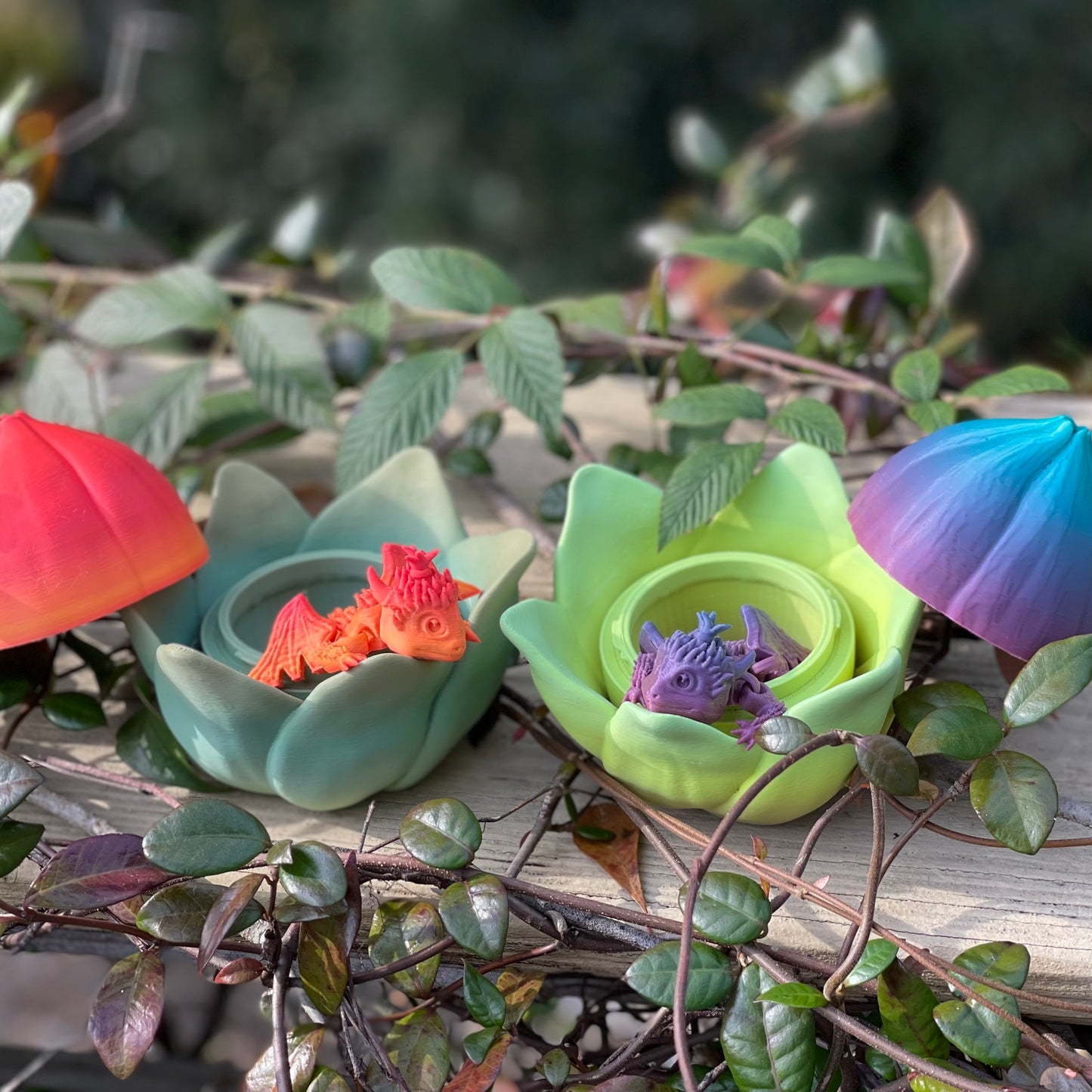 Amazing Dragon Flower Bulb with Dragon - 3d Printed Toy