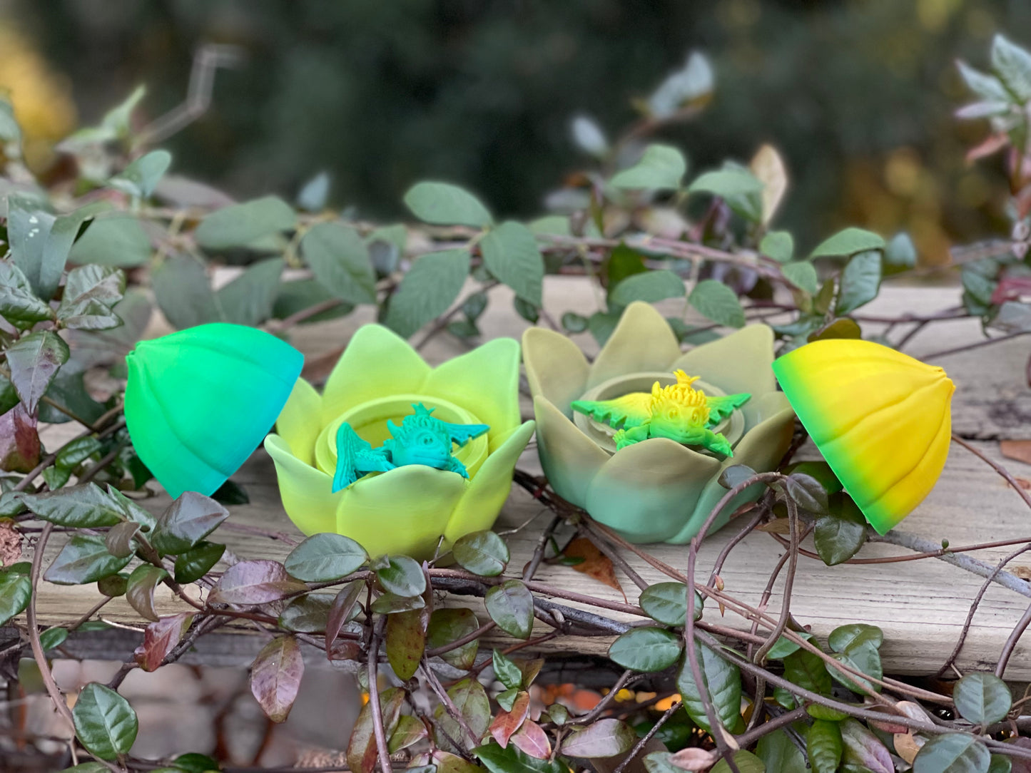 Amazing Dragon Flower Bulb with Dragon - 3d Printed Toy