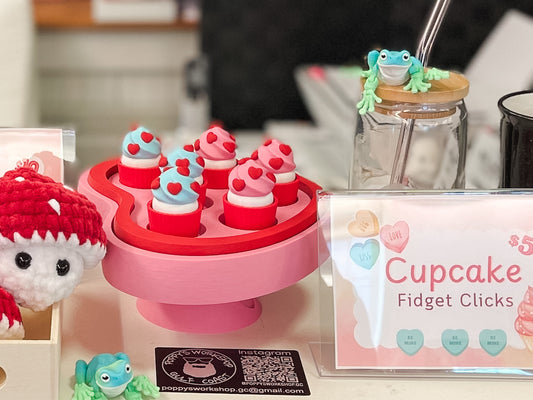Miniature Cupcake Clickers  - 3d Printed Fidget Toy