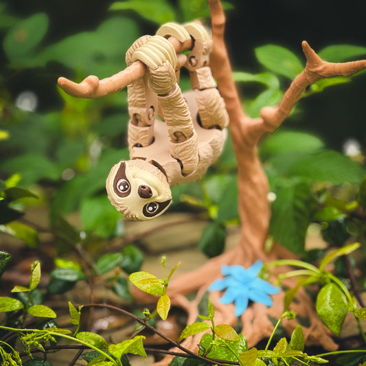 Smiling Sloth with Tree - 3d Printed Fidget Toy