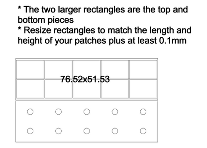 Digital File Only - xTool F1 Jig Template - 10 Leatherette Patch Jig for the xTool F1 Slide Extension