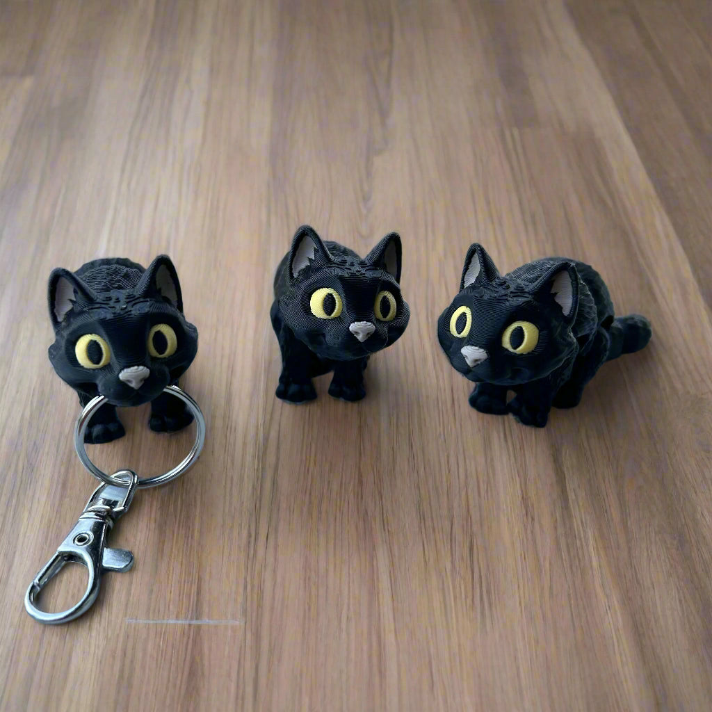 Three black cats