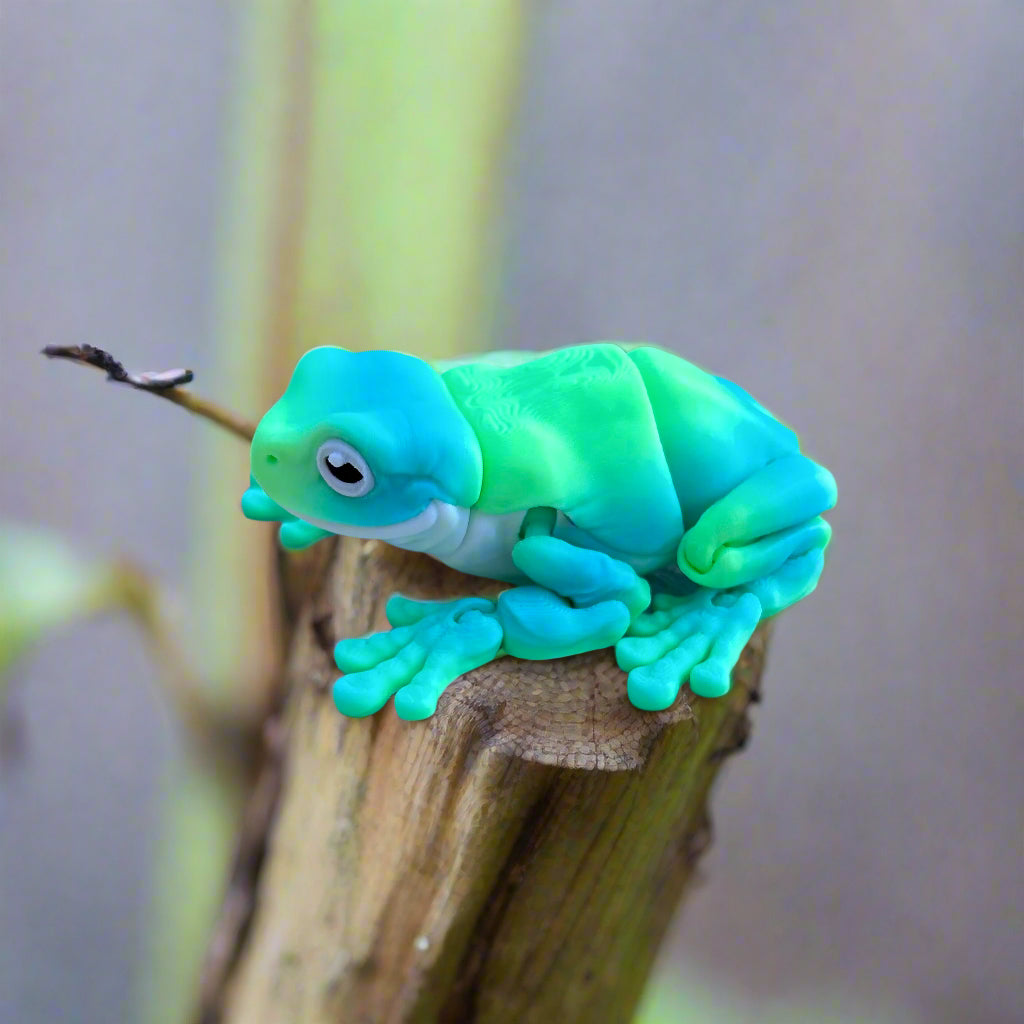 Tree frog on a stump