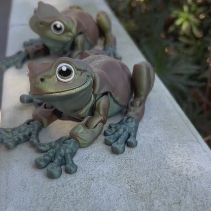 Dark Green Tree Frog - 3d Printed Fidget Toy