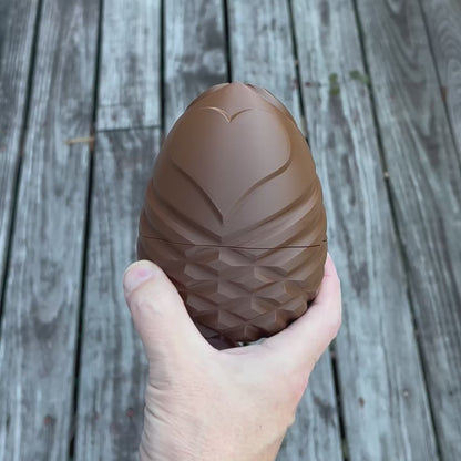Special Edition Chocolate Spiral Egg - 3D Printed Chocolate-Colored Hollow Eggs; Perfect for Hiding Surprises Inside