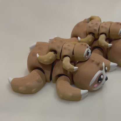 Mama and Baby Sloth - 3d Printed Fidget Toy