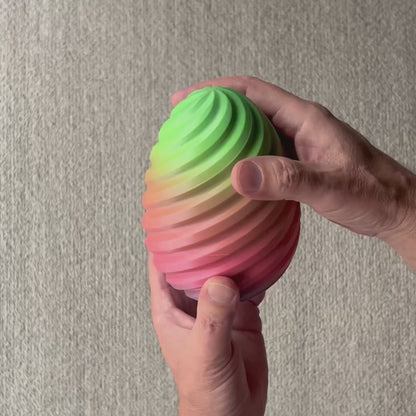 Spiral Eggs - 3D Printed Multi-Colored Hollow Eggs; Perfect for Hiding Surprises Inside
