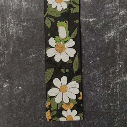 Frog and Flower Scene - 3d Printed Bookmark