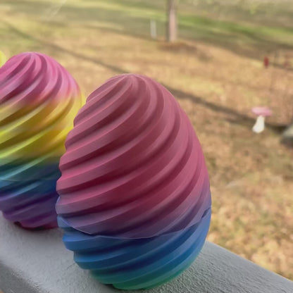 Spiral Eggs - 3D Printed Multi-Colored Hollow Eggs; Perfect for Hiding Surprises Inside